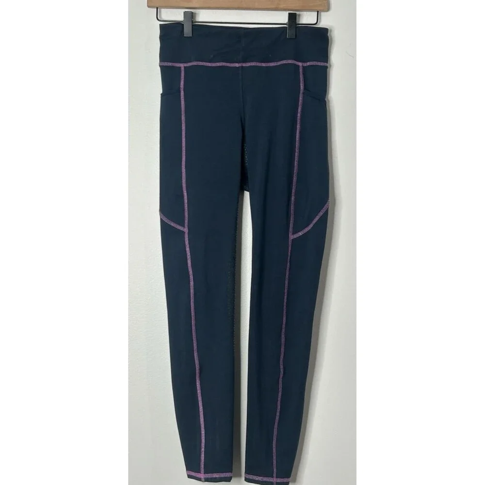 Riding Sport Dover Saddlery Leggings Navy Blue Medium Made in India Equestrian - Picture 6 of 6